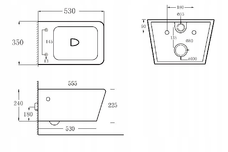 MEXEN STELAŻ WC MISKA YORK RIMLESS DESKA PRZYCISK Szerokość miski 35 cm
