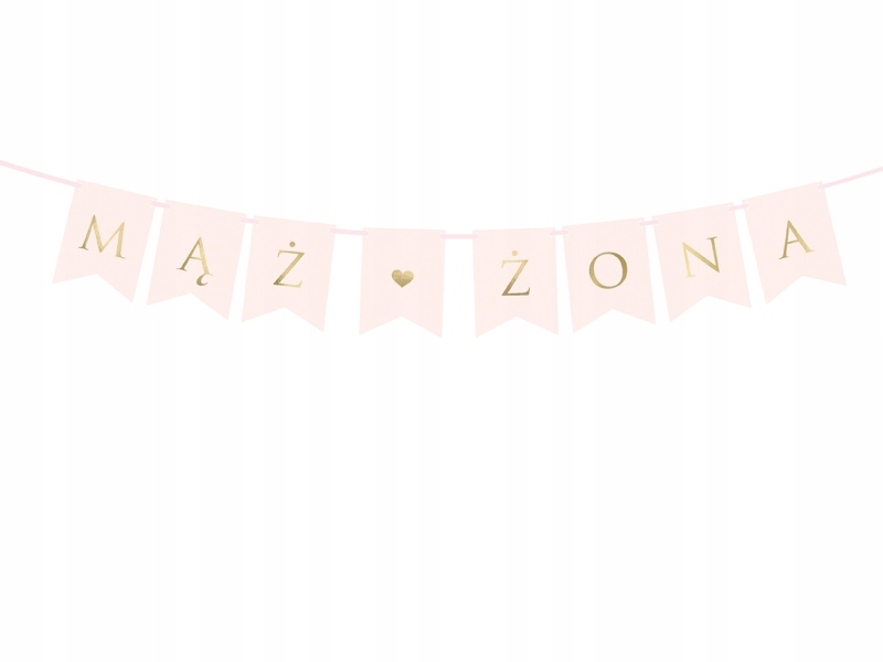 

Baner Weselny Mąż Żona Różowy i Złote Napisy 110cm