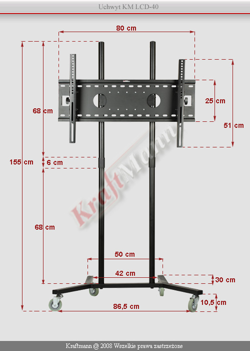 STATYW STOJAK POD TELEWIZOR LED TV LCD PLAZMA 55' Kod producenta KM LCD-40