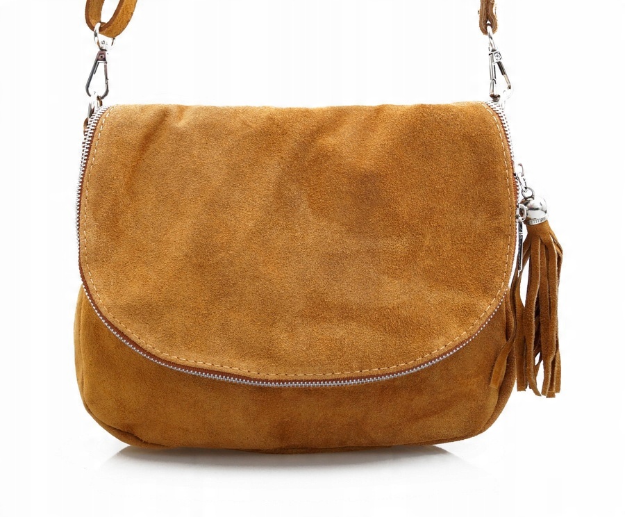 

Torebka Skórzana zamszowa listonoszka V225 camel