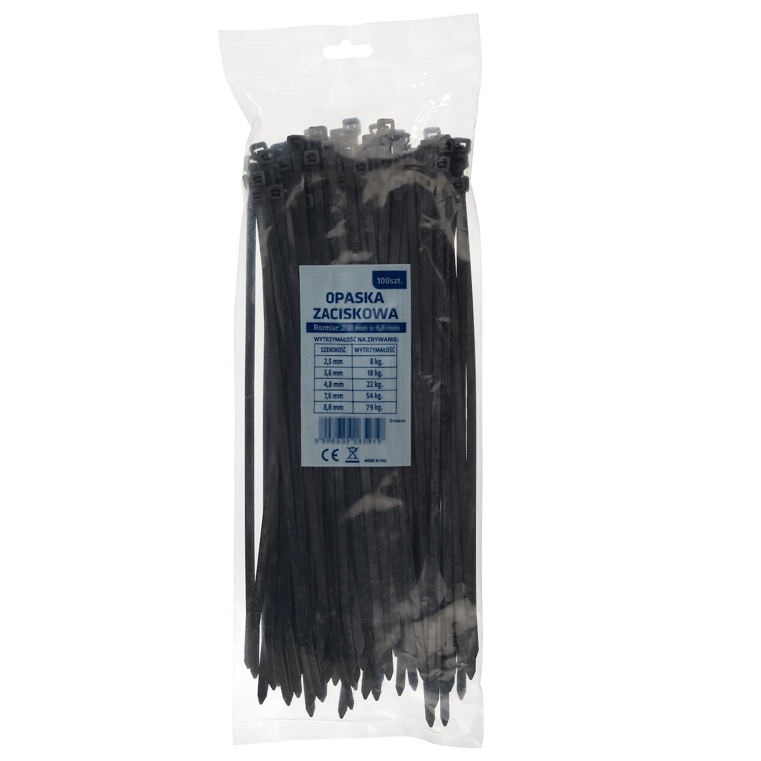 

Opaski zaciskowe Uv Standard 100x2,5mm Czarne