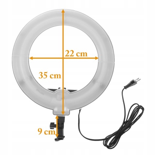 LAMPA PIERŚCIENIOWA 45W RING +dyfuzor biały orange Marka Lensso