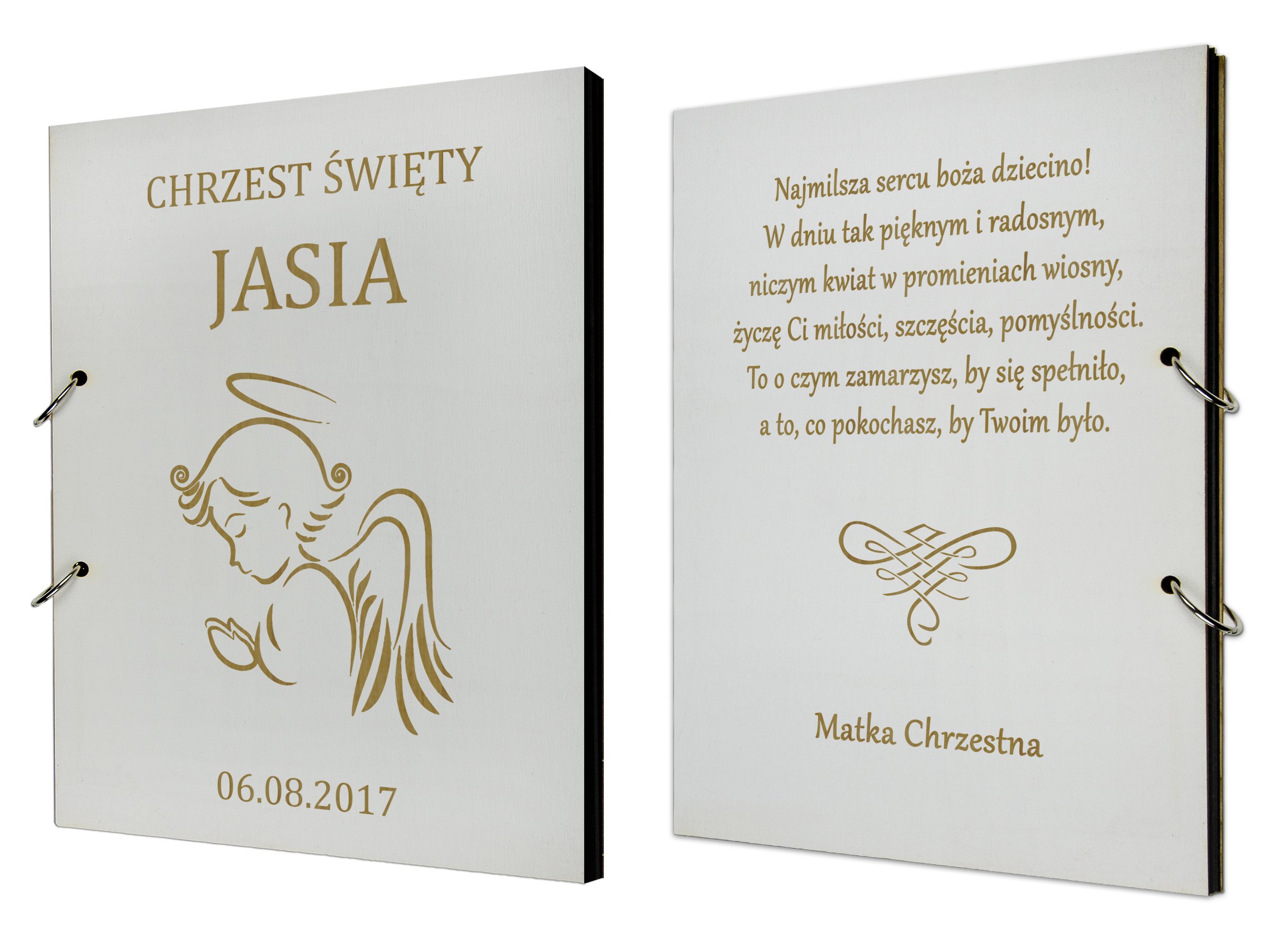 

Drewniany Album Z Grawerem Na Chrzest Dedykacja