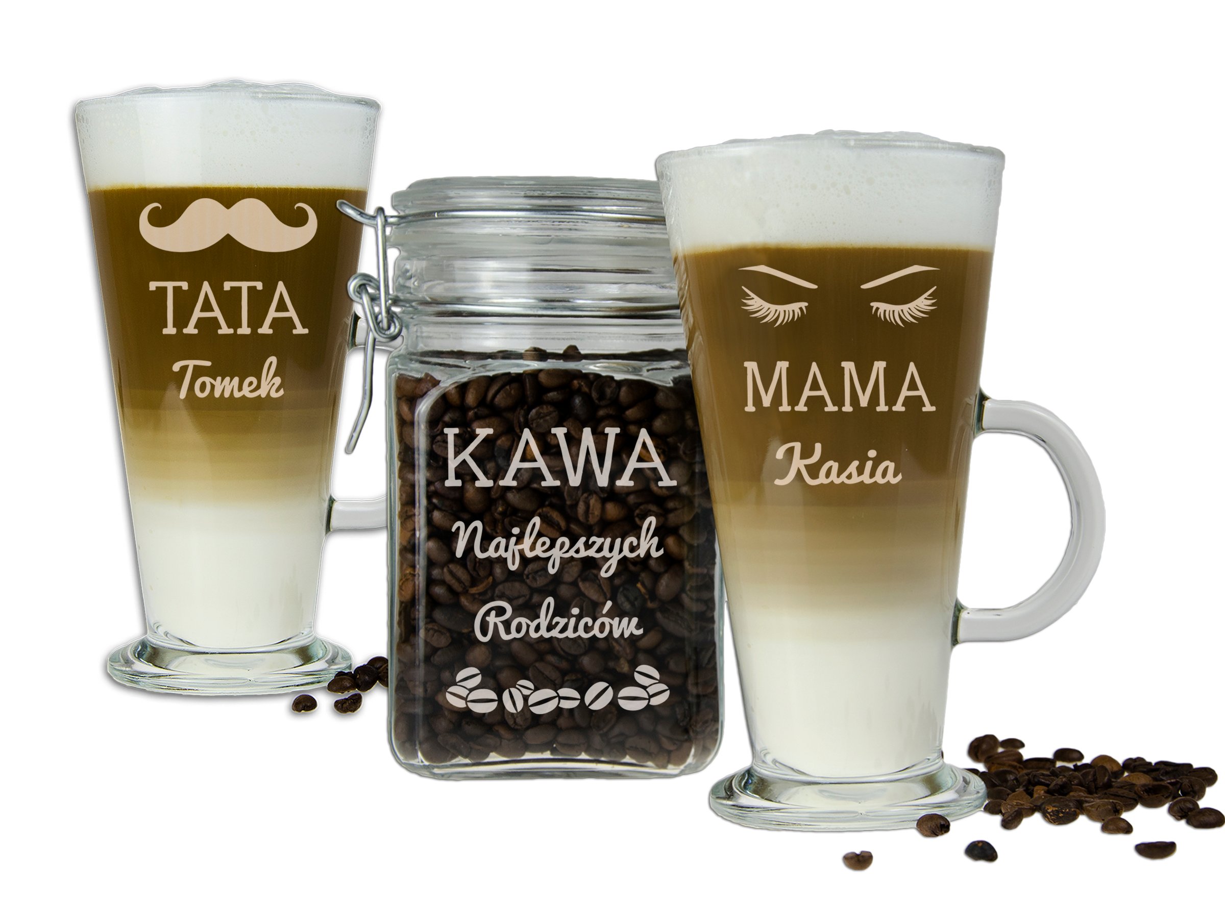 

Słoik 2x Szklanka Latte Na Kawę Dla Mamy I Taty