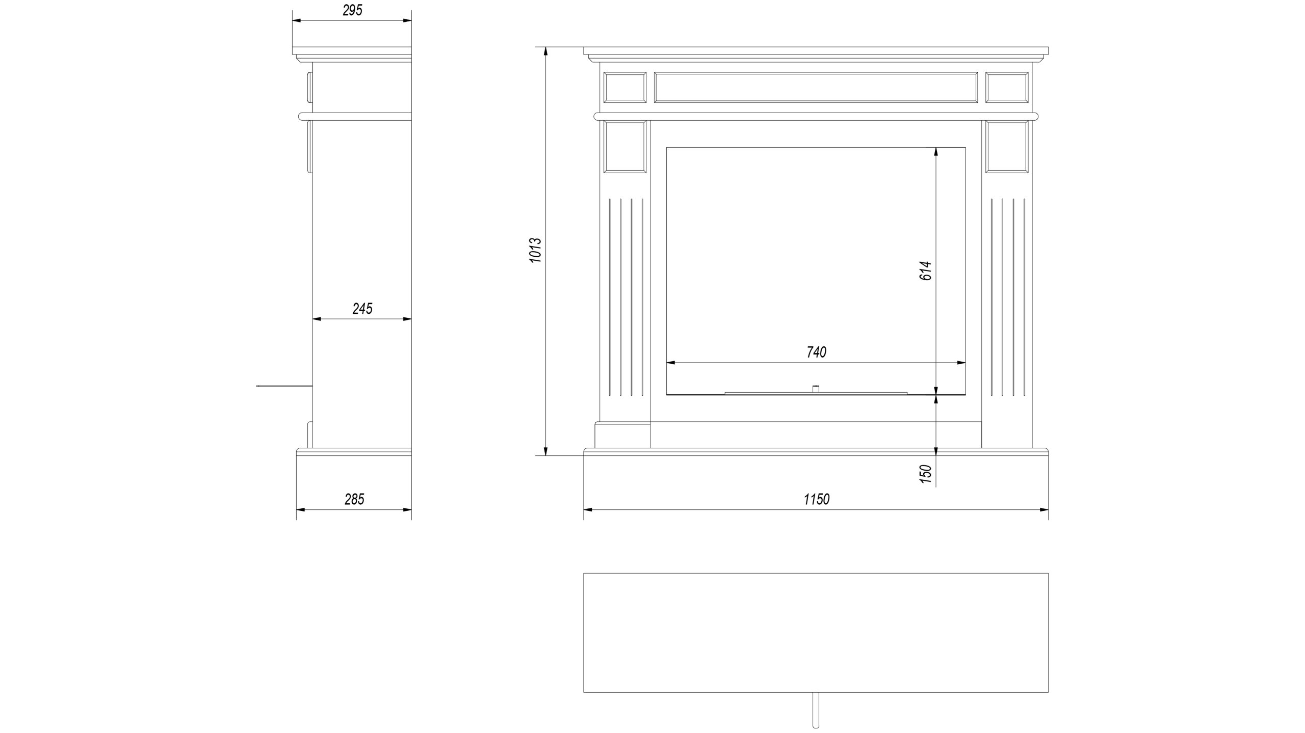 Biokominek bezdymny NOVEMBER czarny TUV ECO Głębokość produktu 30 cm