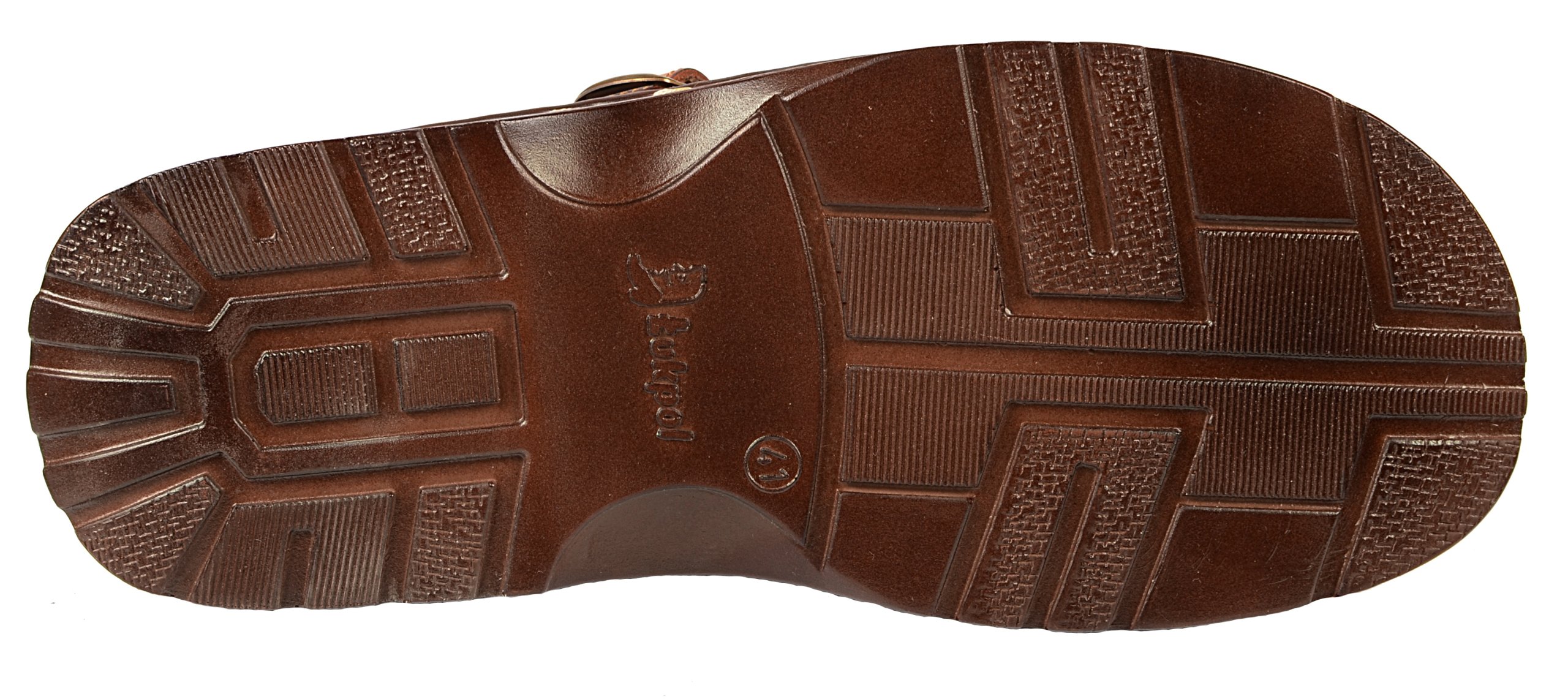 ŁUKPOL KLAPKI SKÓRA MĘSKIE 803 SKÓRZANE WYGODNE 43 Kolor brązowy