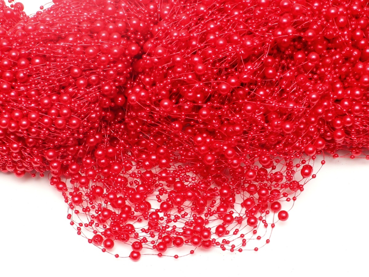 

Girlanda perłowa perły 5szt 6,5metra czerwień mako