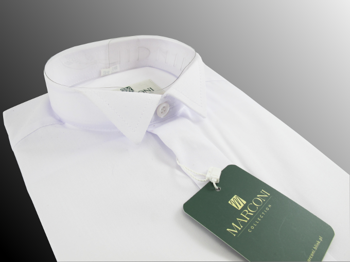 BIAŁA koszula do MUCHY i SPINEK rozm 146 MARCONI Rękaw długi rękaw