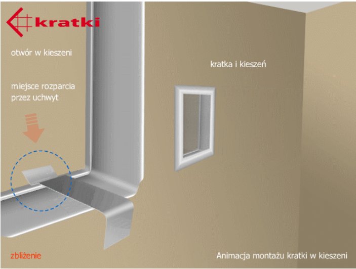 Kratka kominkowa z żaluzją 17x49cm KREMOWA 49KX Materiał wykonania inny