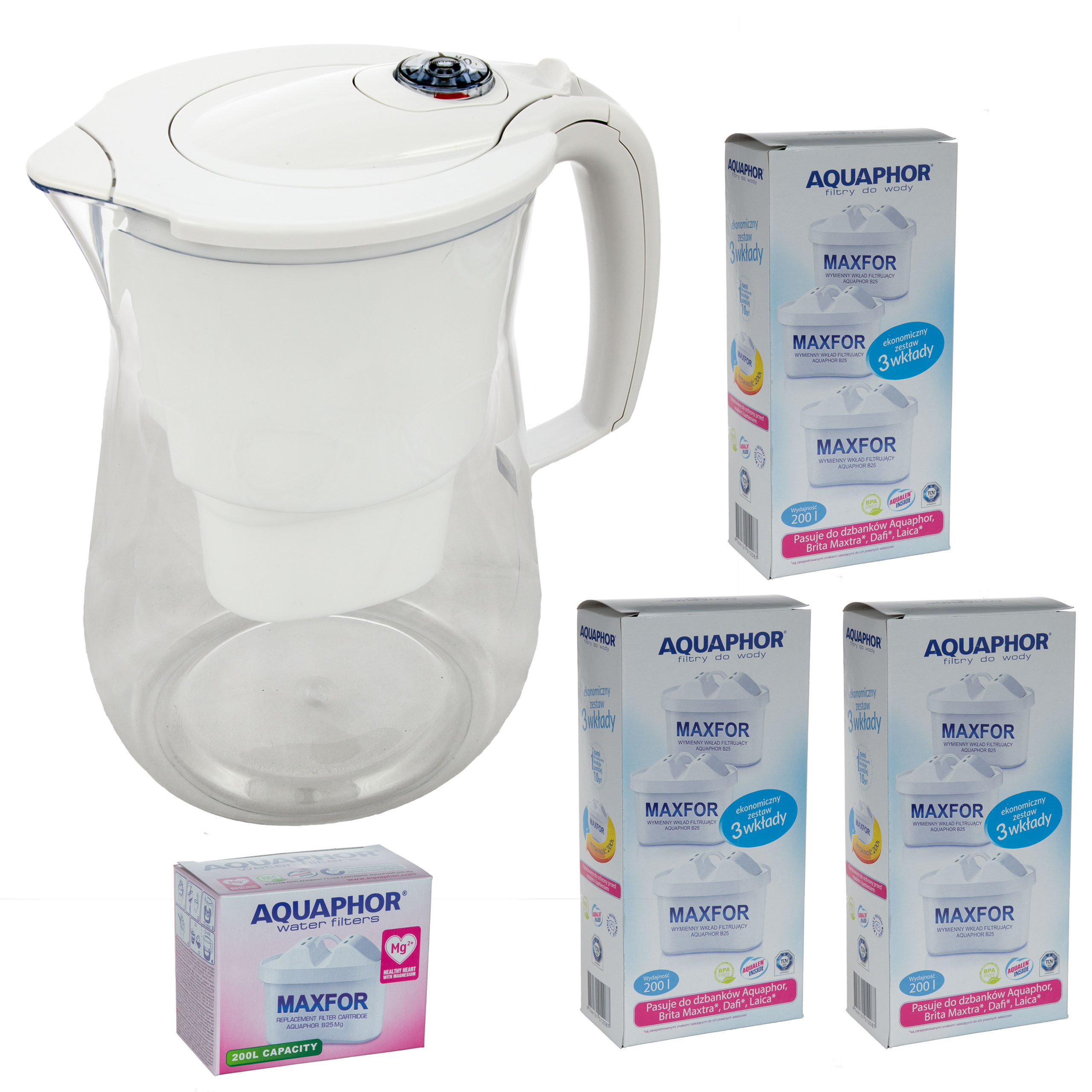 

Dzbanek Aquaphor Onyx 4.2 L Biały +10 Wkład Filtr