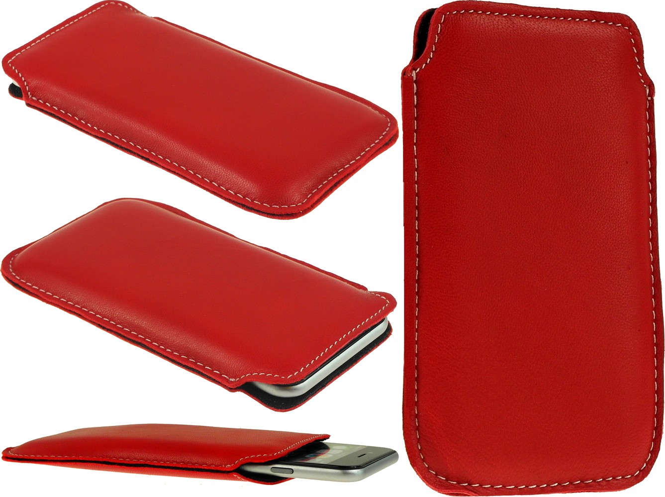 

Etui 100% Skóra Jagnięca Red Do Huawei P40