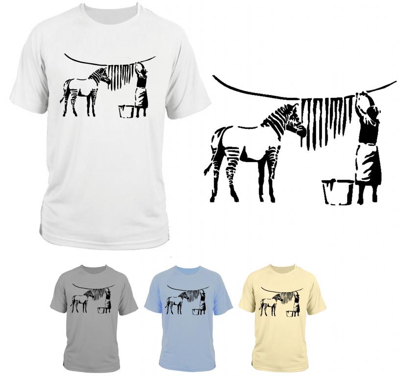 

koszulka t-shirt Banksy style / zebra