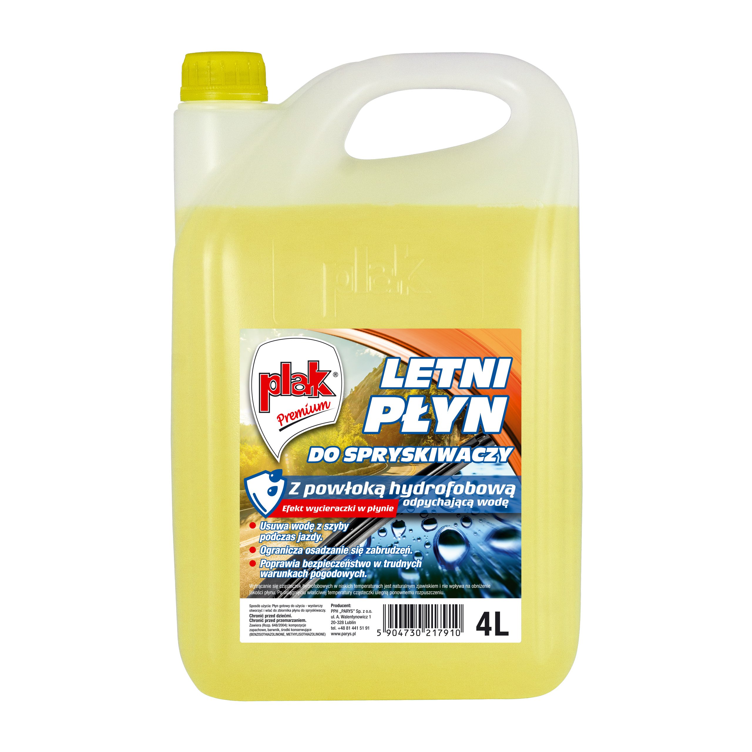 

Plak Letni płyn do spryskiwaczy hydrofobowy 4L