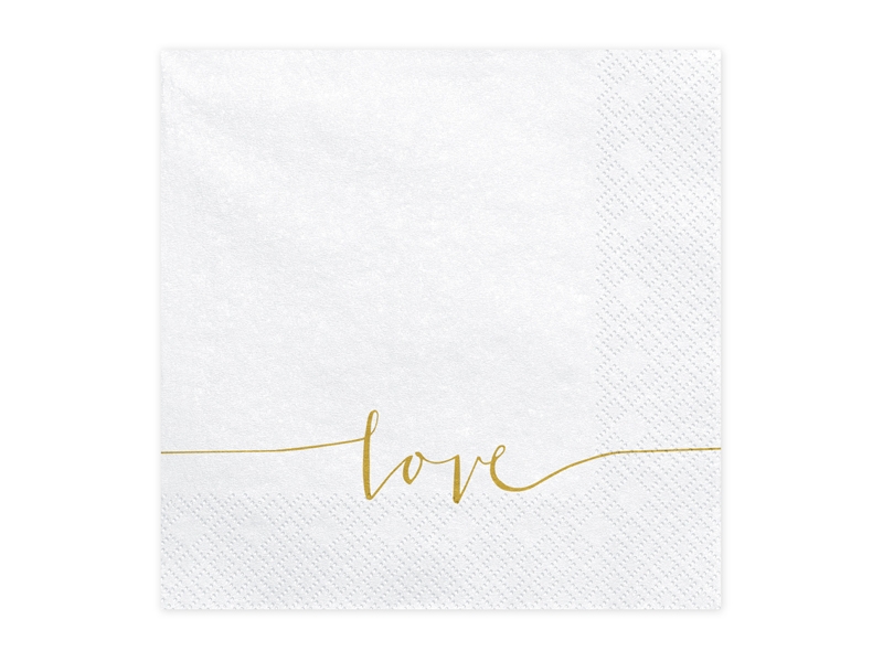 

Serwetki Love Białe Ślubne 33x33cm - 20szt