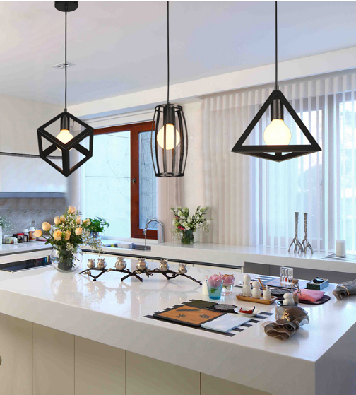 LAMPA LOFT EDISON ŻYRANDOL NORDIC LED FIGURA GEOME Długość/wysokość 113 cm