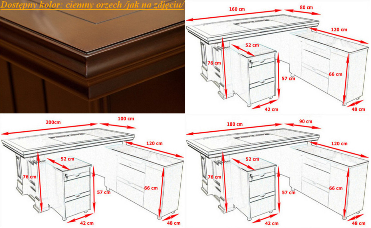 STYLOWE BIURKO GABINETOWE MEBLE DO GABINETU Marka inna