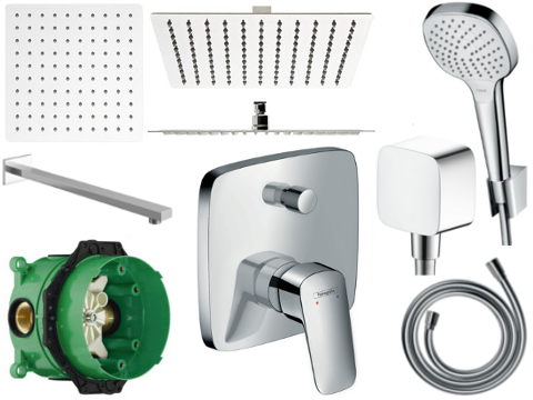 

Zestaw 7W1 Bateria Hansgrohe Logis Deszczownica 30