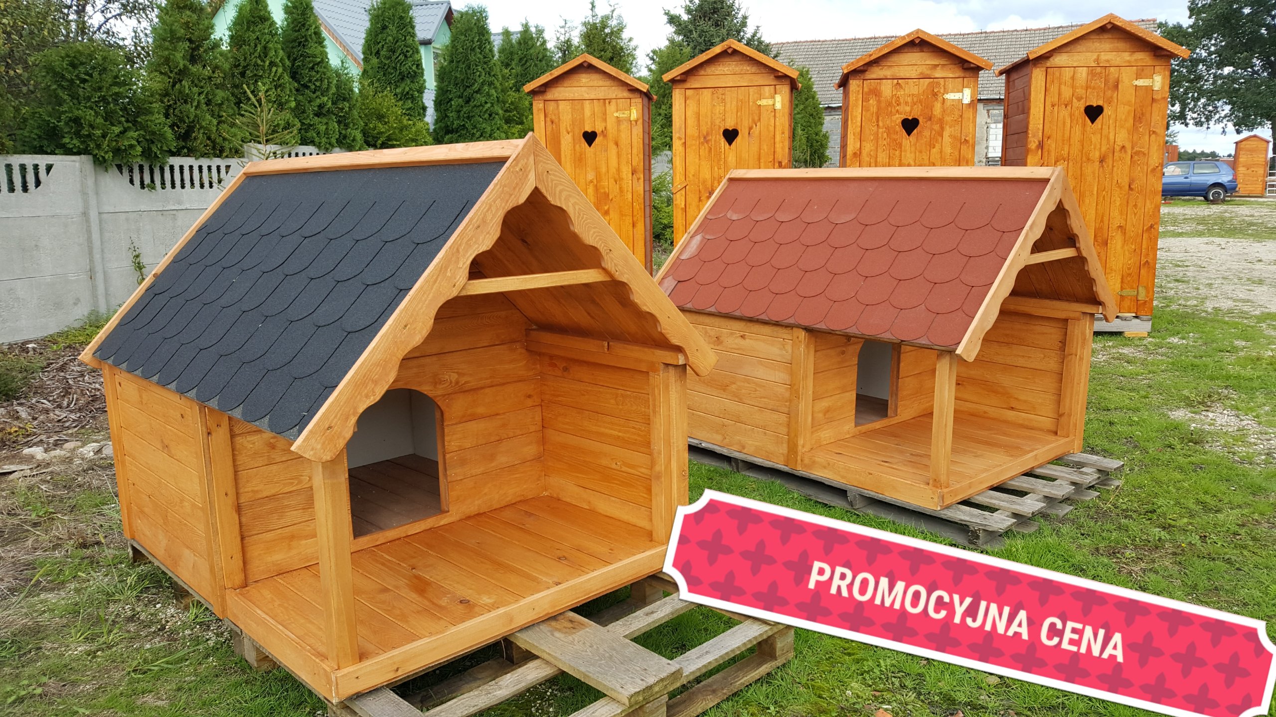 Buda z tarasem i podestem dla dużego psa XXL - 7048852596 - oficjalne