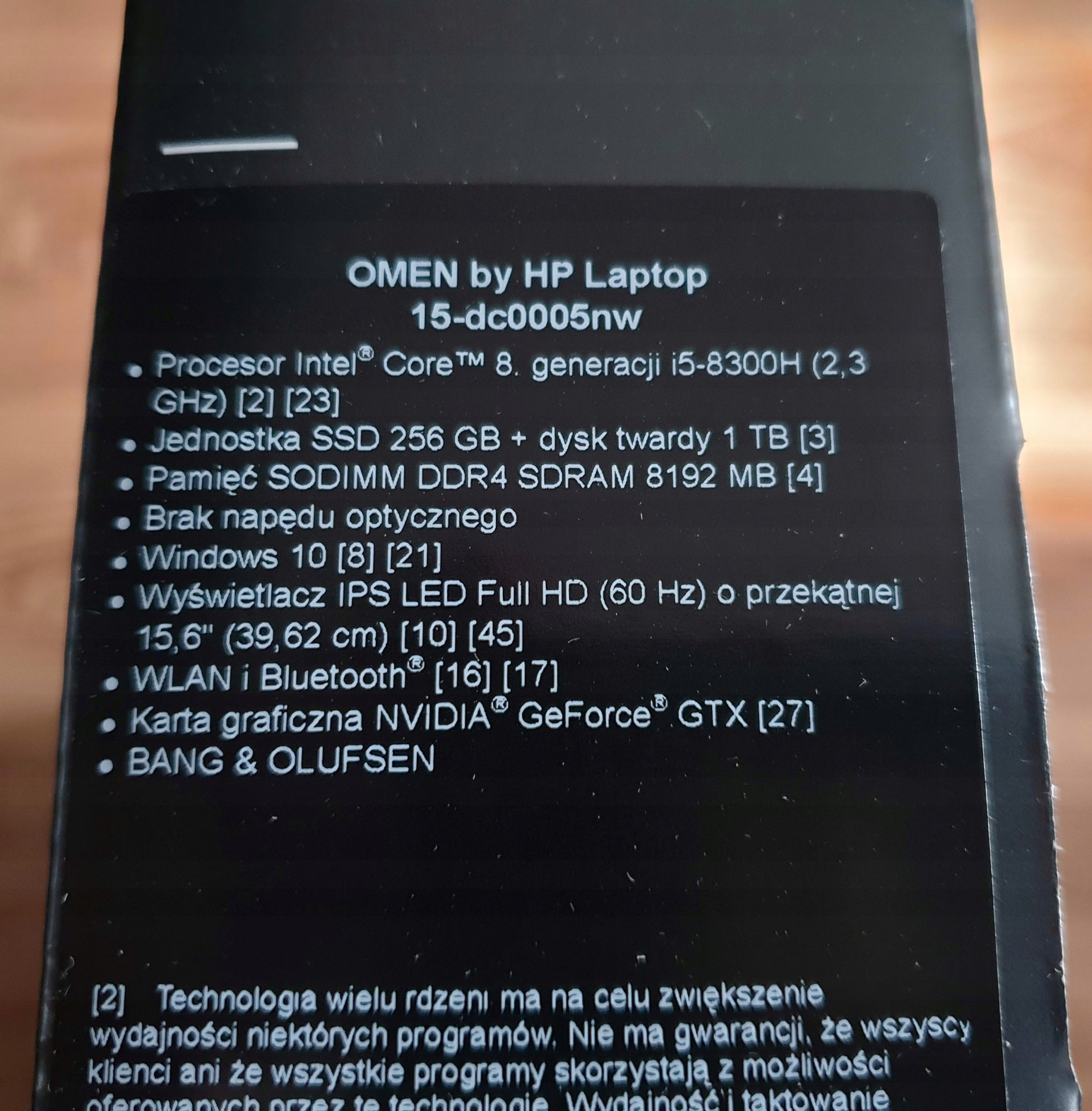 Laptop Omen By Hp 15 Dc0005nw Visa Master