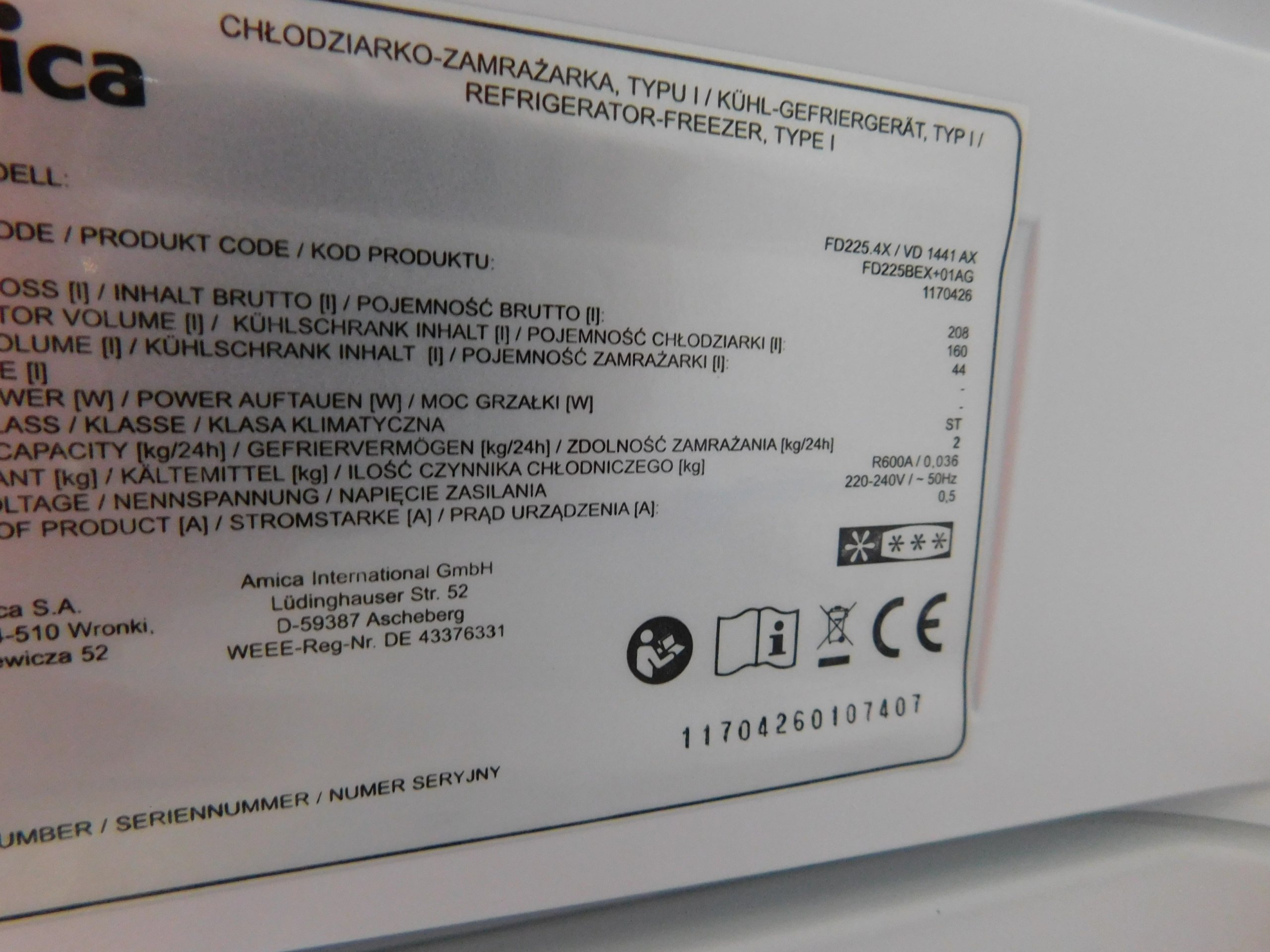 Amica Kühlschrank Seriennummer : Outlet oleole! lodówka amica fd225.4x srebrna stal 7283426125 Amica Kühlschrank Seriennummer : Outlet oleole! lodówka amica fd225.4x srebrna stal 7283426125