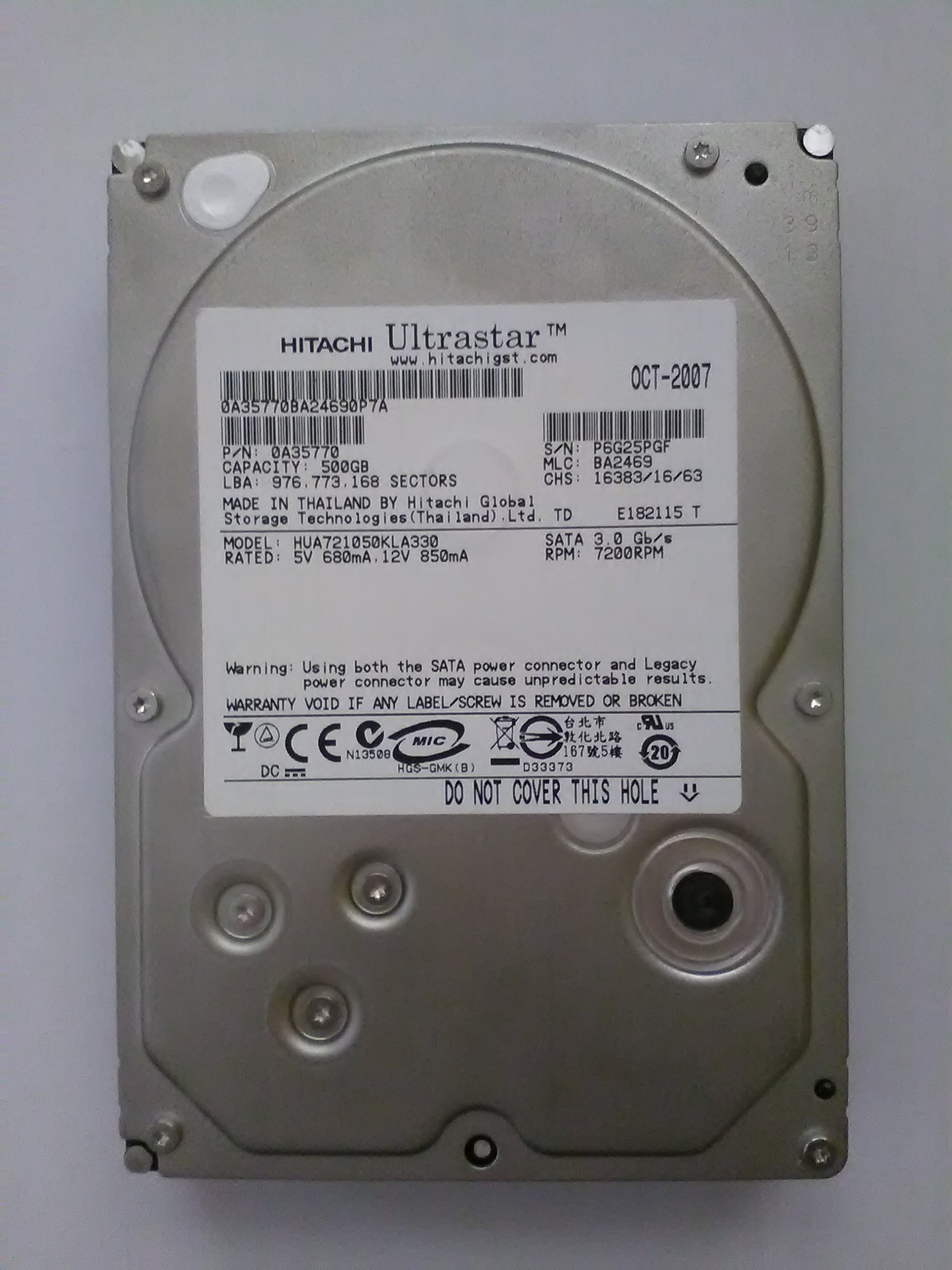 6972円 【おまけ付】 hitachi-hgst Ultrastar 7?K3000?hua723030ala641?3.5?in 3tb SATA  6.0?GB