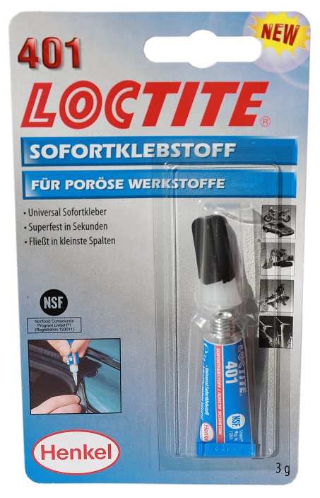 

Loctite 401 Klej cyjanoakrylow Ca uniwersalny 3g