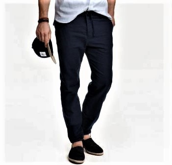Moda Spodnie Spodnie lniane H&M Lniane spodnie r\u00f3\u017cowy W stylu casual 