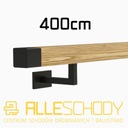 фото mini №1, Handrail wall-mounted wooden 40x40 400cm oak color