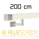 фото mini №1, Handrail wall-mounted wooden 40x40 200cm white inox