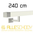 фото mini №1, Handrail wall-mounted wooden 40x40 240cm white inox