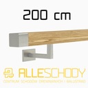 фото mini №1, Handrail wall-mounted wooden 40x40 200cm oak color
