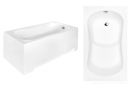 фото mini №2, Trough rectangular acrylic besco aria rehab drain sideways 120 x 70 centimeters