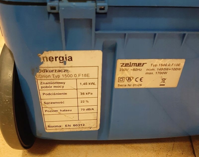 ODKURZACZ ZELMER ORION 1500 7750670135 oficjalne archiwum Allegro