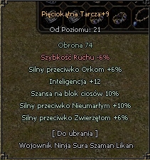 Metin2 Tasmania 5kątna tarcza+9 5b na dropa (DT)