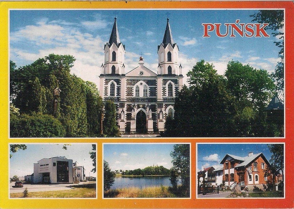 pocztówka PUŃSK Kościół Jezioro