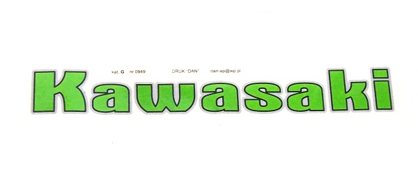 WLEPA NAKLEJKA NAPIS LOGO KAWASAKI ZIELONA