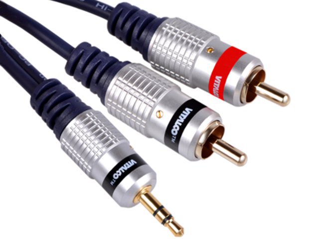 Kabel mini JACK 3,5 - 2x RCA wtyk VITALCO HQ 1,5m