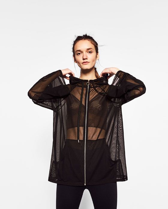 ZRA Czarna kurtka siatka fitness (M) NEW