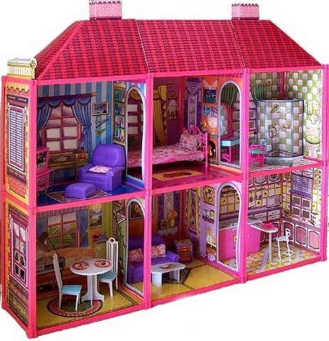 DOMEK DLA LALEK BARBIE 2PIĘTROWA WILLA 108 CM - 7162334702 - oficjalne ...