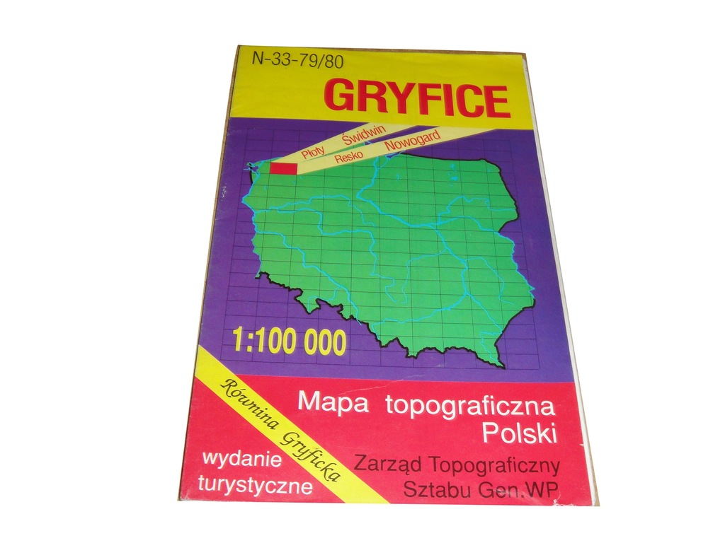 GRYFICE Równina Gryficka  mapa topograficzna