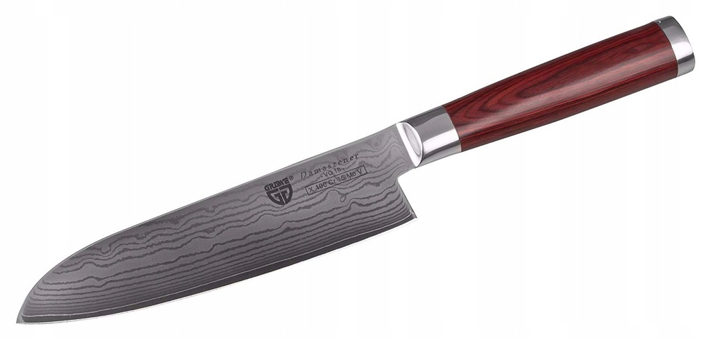 GRAWE nóż Santoku ze stali damasceńskiej