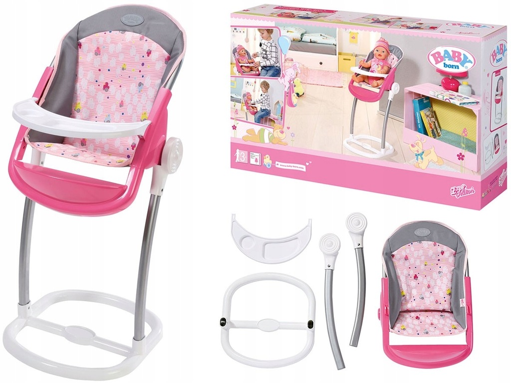 KRZESEŁKO DLA LALKI BABY BORN DO KARMIENIA duże