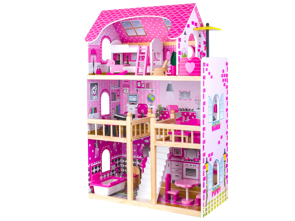 Wielki Drewniany Domek Dla Lalek Barbie 23 Mebelki 7029370955 Oficjalne Archiwum Allegro