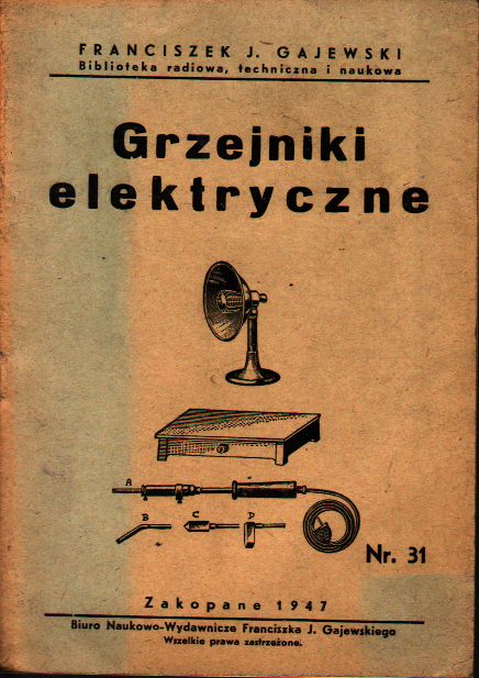 F. GAJEWSKI - GRZEJNIKI ELEKTRYCZNE 1947