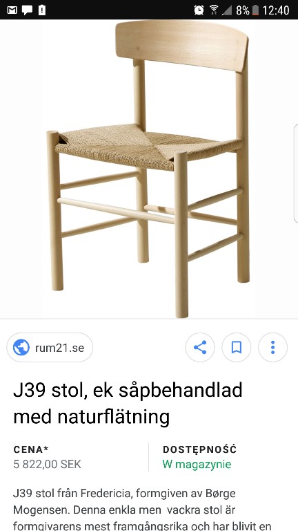 KVIST J39 krzesło duńskie design dania