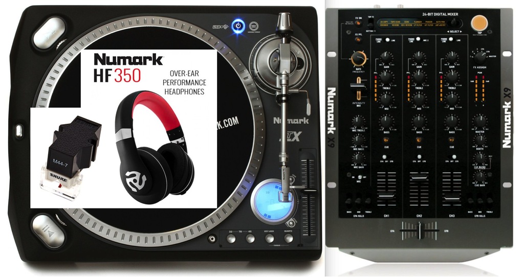 Gramofon Numark TTX USB + SHURE, Mixer, HF350, UDG