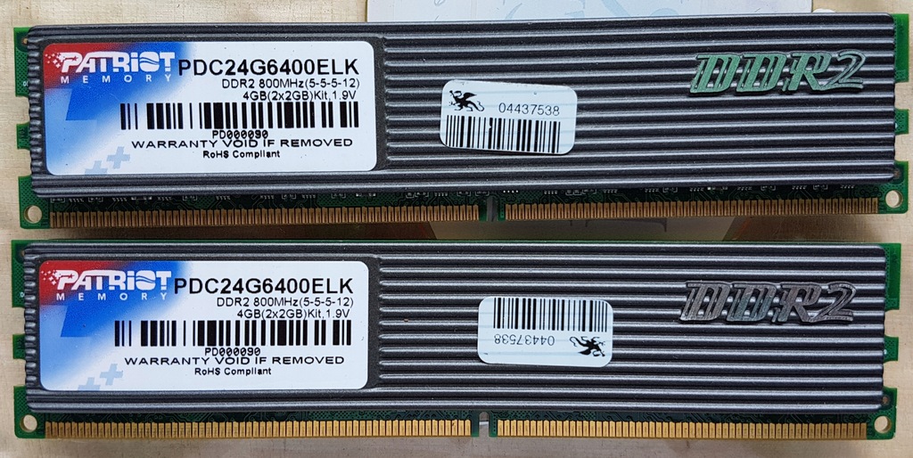 Patriot 4GB DDR2 800 CL5 ELK 2x 2GB PDC24G6400ELK