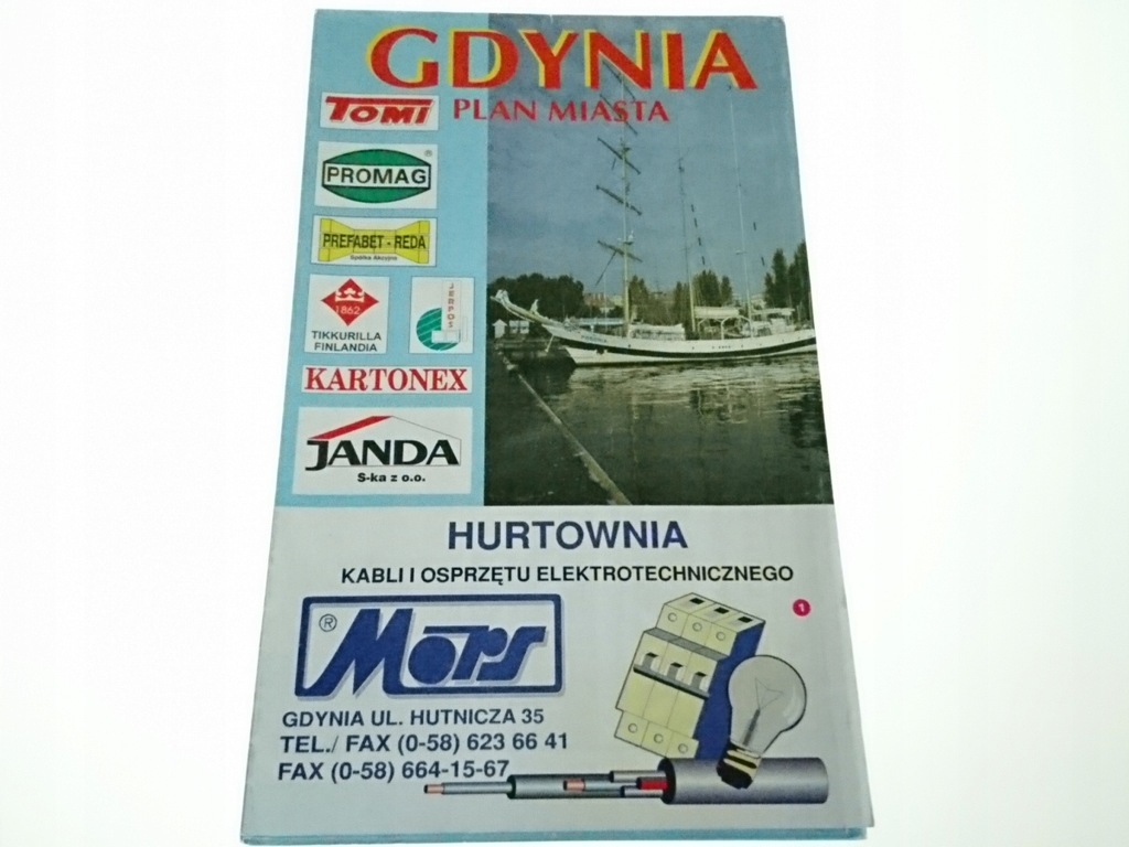 GDYNIA. PLAN MIASTA. MAPA Z REKLAMAMI
