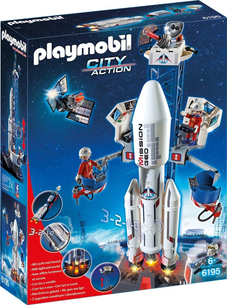 Playmobil Rakieta Kosmiczna Ze Stacja Bazową 6195