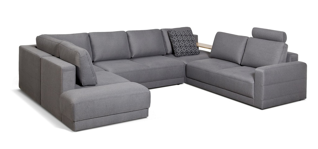 Narożnik z Funkcją Spania Grafitowy Mod Etap Sofa
